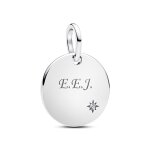 Pandora медальон за гравиране от стерлингово сребро и диамант 0.012 ct.