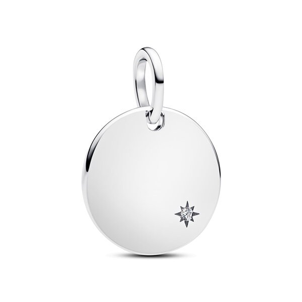Pandora медальон за гравиране от стерлингово сребро и диамант 0.012 ct.