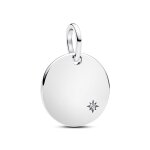 Pandora медальон за гравиране от стерлингово сребро и диамант 0.012 ct.